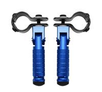 RORVECQ CNC Aluminum Motorcycle Part 8mm Universal Pedals Folded Footrest Footpeg For Motorcycles Mopeds Karts Scooters(Blue)