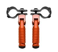 RORVECQ CNC Aluminum Motorcycle Part 8mm Universal Pedals Folded Footrest Footpeg For Motorcycles Mopeds Karts Scooters(Orange)