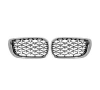RORVECQ For 3 Series E46 325i 4-Door 2002-2004 Car Accessories Front Kidney Racing Grilles Upper Grills Diamond Style ABS(Silver)