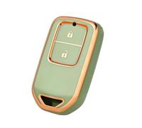 RORVECQ For Accord EX EXL For Civic Crv Hrv For Pilot For Ridgeline For Pocketor Car Key Case 2 Buttons Soft TPU Fob Cover(Green gold)