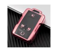 RORVECQ For GMC For Sierra For Canyon 4 Buttons TPU Car Key Case Auto Keychain Accessories(Pink)