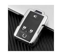 RORVECQ For GMC For Sierra For Canyon 4 Buttons TPU Car Key Case Auto Keychain Accessories(Silver)