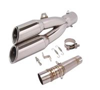 RORVECQ For NC700 NC700X NC700S NC750 NC750X NC750S 2012-2023 Motorcycle Exhaust Escape Middle Link Pipe Double Holes Muffler(Style A)