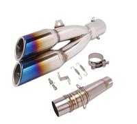 RORVECQ For NC700 NC700X NC700S NC750 NC750X NC750S 2012-2023 Motorcycle Exhaust Escape Middle Link Pipe Double Holes Muffler(Style D)