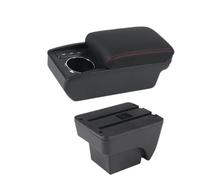 RORVECQ For SEAT For ARONA Armrest Box Double-layer Central Storage Box Cup Holder Retrofit Interior Car Accessories(B1 Black red 3USB)