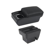 RORVECQ For SEAT For ARONA Armrest Box Double-layer Central Storage Box Cup Holder Retrofit Interior Car Accessories(C3 Black white NO USB)