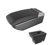 RORVECQ For SEAT For Ibiza 2017-2023 Car Armrest Central Storage Box Car Interior With Cup Holder Auto Parts Double Layer(Black red No USB)