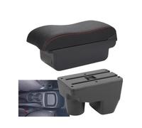 RORVECQ For Toyota For Yaris Armrest For Toyota For Yaris Elegant Car Armrest Box 2021-2024 Car Storage Box Curved Surface Leather(C1 Black red NO USB)