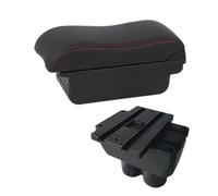 RORVECQ For VW For T&ouran For Caddy Armrest Box Center Console Elbow Rest Central Store Content Box With USB Interface Cup Holder(B red line 3USB)