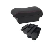 RORVECQ For VW For T&ouran For Caddy Armrest Box Central Storage Box Interior Retrofit Car Accessories(A2 Black red NO USB)