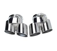 RORVECQ For X5 X6 X7 G05 G06 G07 2020 2021 2022 2023 2024 2025 Muffler Tailpipe Upgrade M60i Exhaust Pipe Tip Nozzle Stainless Steel Exhaust Head(Silver)