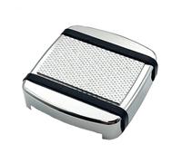 RORVECQ Motorcycle CNC Small Brake Pedal Pad Cover Black Chrome For Harley For Softail For Breakout FX For Dyna For Street Bob(Chrome)