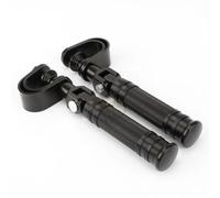 RORVECQ Motorcycle Pegs Black 25mm 32mm Crash Bar Highway Footpegs Footrests Clamp O-Ring Mount(SET)
