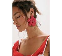 Rory Flower Earrings at Free People in Punch Pink - female