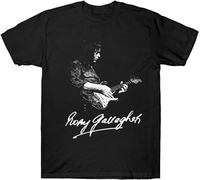 Rory Gallagher Mens T Shirt Guitarist Guitar 1970'S 1980'S Retro Vintage Birthday Size S Black