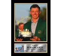 Rory McIlroy 2026 Masters Champion Signed Poster Print - Augusta National Golf Victory Portrait - Autographed Style Wall Art - Golf Fan Gift, Sports Memorabilia Decor, A3 Poster + Black Frame