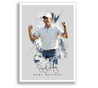 Rory McIlroy Signed Photo Poster A4/A3 Print Framed Autograph Gift Golf Memorabilia Northern Ireland (Grey A3 Unframed)