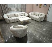 Rosa 3+2 Seater Sofa Champagne Velvet & Gold Trims