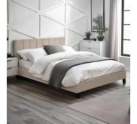 Rosa Bed - Cream Velvet Fabric - Sizes Available