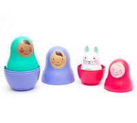 Rosa & Bo Little Jewels Nesting Babies with Chiming Rattle - Russian Doll Educational Sensory Stacking Toy suitable for 6 months, 1,2 and 3 Year Old Boys and Girls