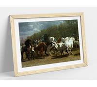 Rosa Bonheur, The Horse Fair Framed Wall Art Print Picture - A1 - Light Oak Frame