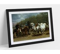 Rosa Bonheur, The Horse Fair Framed Wall Art Print Picture - A3 - Black Frame