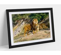 Rosa Bonheur, The King Watches Framed Wall Art Print Picture - A1 - Black Frame