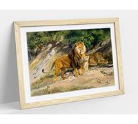 Rosa Bonheur, The King Watches Framed Wall Art Print Picture - A2 - Light Oak Frame