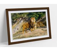 Rosa Bonheur, The King Watches Framed Wall Art Print Picture - A4 - Walnut Frame