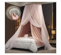 Rosa Canopy Bed Curtains - Double Layer Princess Round Dome Mosquito Net for Adults & Kids - Elegant Bed Canopy for Stylish Bedroom Decor