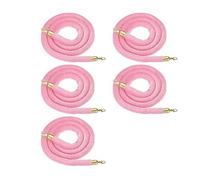 Rosa Crowd Control Barrier Rope with Carabiner Hooks, 5 Pack, 180cm/71in, Ideal for Hotel & Theater Queue Management, Golden Color, Effective Line Separator