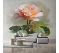 Rosa Floral Wallpaper, Pink Flower Plant Wall Mural, Wallpaper for Bedroom Living Room, Home Decor, Photo Wall Paper, 400 x 280 cm L&OP246