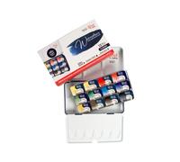 Rosa Gallery Professional Watercolor Paint Set, 12 Water Colors of 2.5 ml, High Lightfastness Paints Kit for Artists, Adult, Lightweight and Portable Metal Case