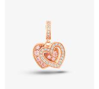Rosa Lea 2 Heart Dangle Charm AM-THB032006