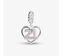 Rosa Lea 21 Pave Heart Dangle Charm AM-2THB004904
