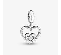 Rosa Lea April Birthstone Heart Dangle Charm AM-2THB004204-White