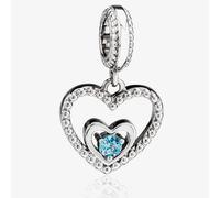 Rosa Lea December Birthstone Heart Dangle Charm AM-2THB004204-Blue