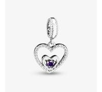 Rosa Lea February Birthstone Heart Dangle Charm AM-2THB004204-Purple