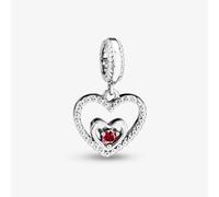 Rosa Lea July Birthstone Heart Dangle Charm AM-2THB004204-Red
