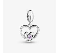 Rosa Lea June Birthstone Heart Dangle Charm AM-2THB004204-Lavender