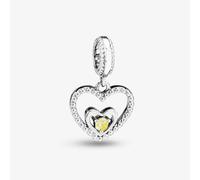 Rosa Lea November Birthstone Heart Dangle Charm AM-2THB004204-Yellow