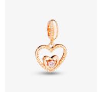 Rosa Lea October Birthstone Heart Dangle Charm AM-2THB004206-Pink