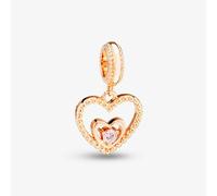 Rosa Lea October Birthstone Heart Dangle Charm AM-2THB004206-Pink