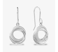 Rosa Lea Pave Frosted Sparkle Intertwined Rings Dropper Earrings BJ-E3268RO