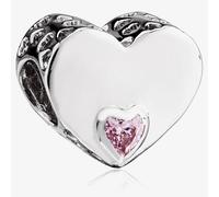 Rosa Lea Pink Offset Heart Charm AM-2THB005904-Pink