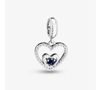 Rosa Lea September Birthstone Heart Dangle Charm AM-2THB004204-Dark Blue