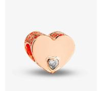 Rosa Lea White Offset Heart Charm AM-2THB005906-White