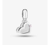 Rosa Lea Women's Double Hearts Dangle Charm AM-2THB003004 in Pink Rosa Lea Pink One Size
