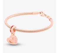 Rosa Lea Women's Double Hearts Dangle Charm AM-2THB003006 in Rose Gold Rosa Lea Rose Gold One Size