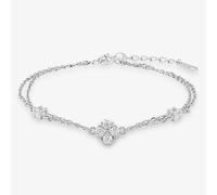 Rosa Lea Women's Flower Double Chain Bracelet BJ-BR214C in Silver | Size: 18 inches Rosa Lea Silver 18 inches